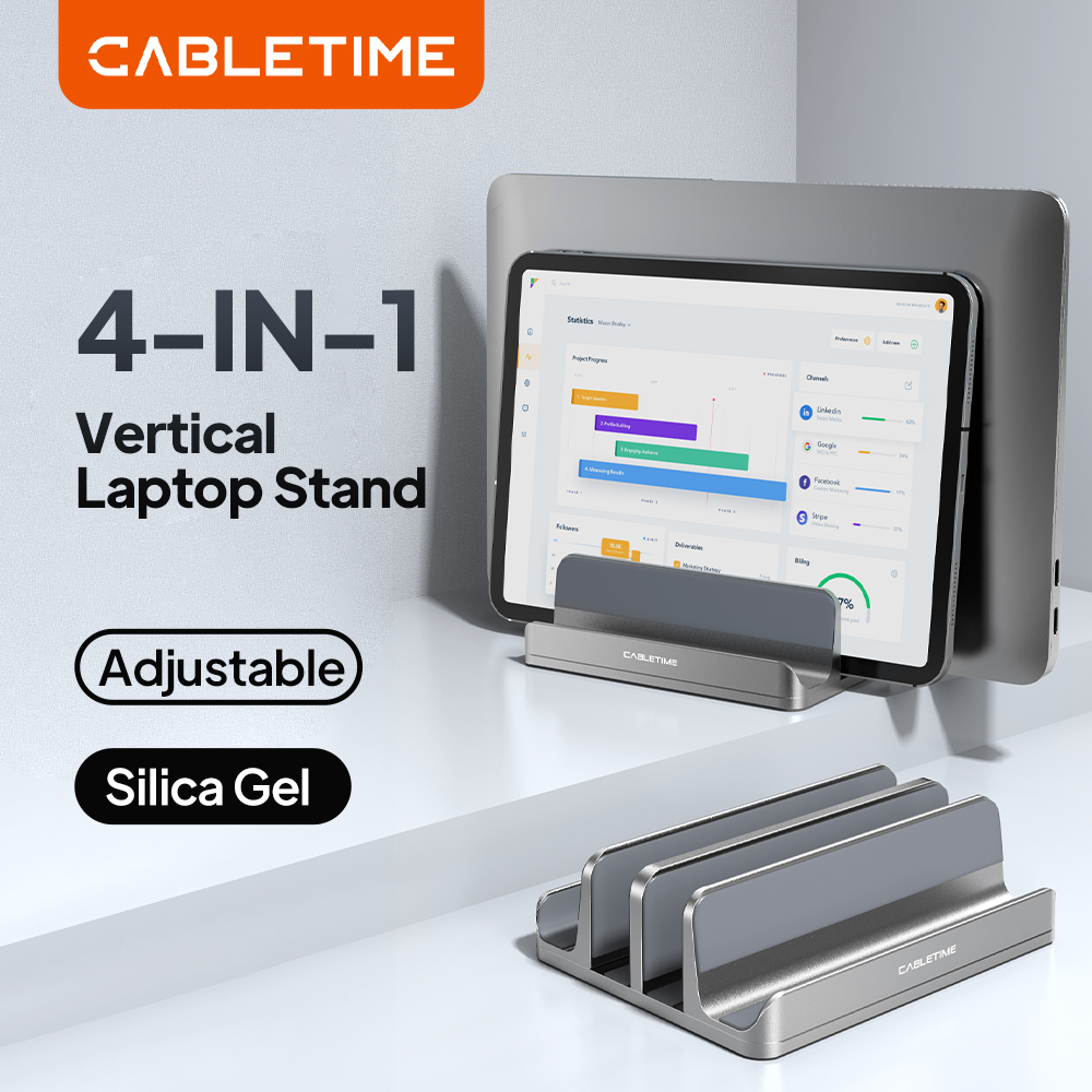 Laptop Accessories Dell - CABLETIME Verticale laptopstandaard Aluminium notebookstandaard voor