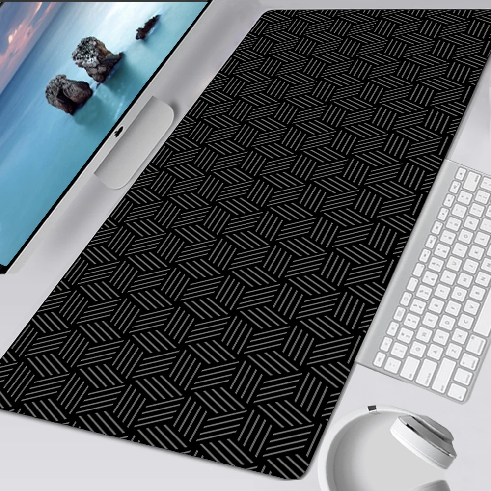 Laptop Accessories For Protection - Laptop Zwarte Muismat Eenvoudige Hexagon Deskmat