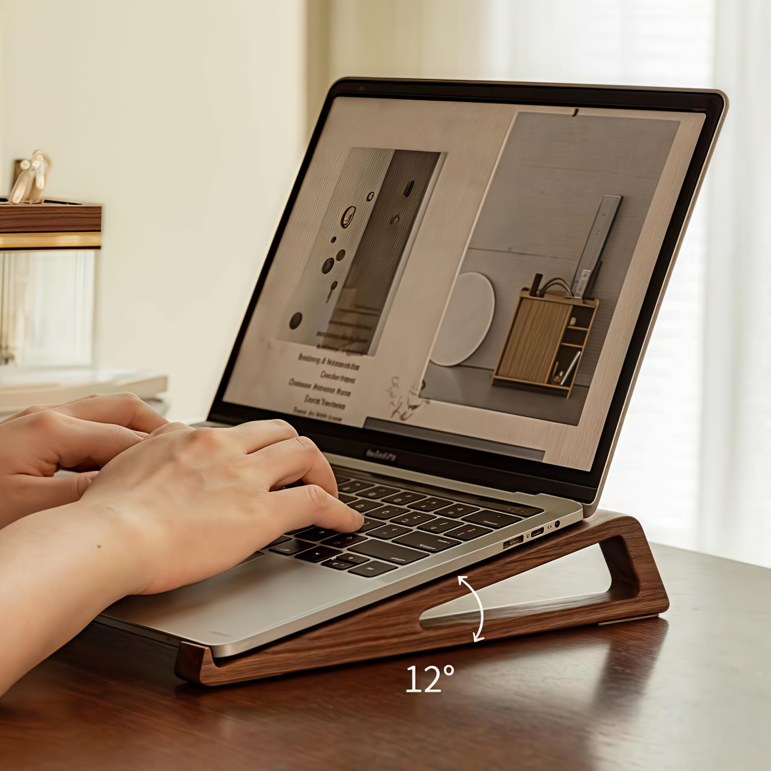 Laptop Accessories Design - Draagbare opvouwbare houten laptopstandaard - Ergonomisch