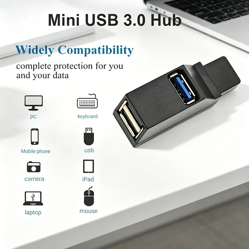 Laptop Accessories Macbook - USB 3.0 2.0 Draaibare 3-poorten Hub
