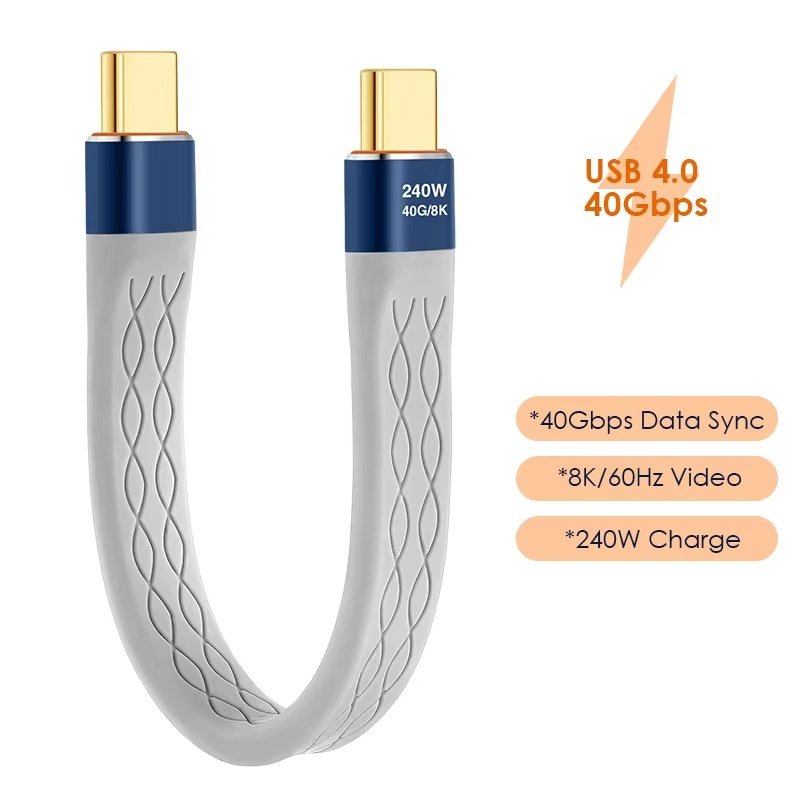 Laptop Accessories Design - 240W USB 4.0 datakabel, plat, dun