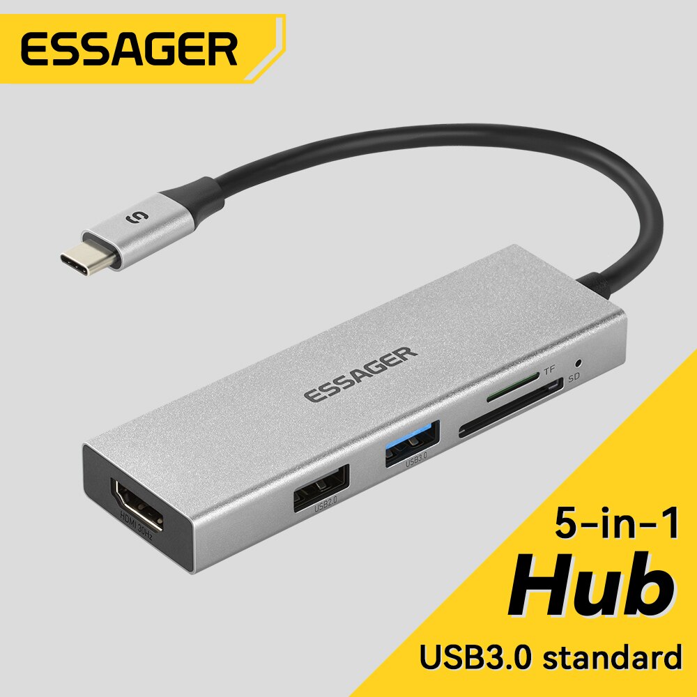 Usb C Docking Hub - Essager 5-in-1 USB C HUB HDMI-4K