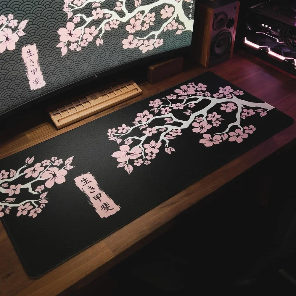 Laptop Accessories For Protection - Japan Sakura Muismat Kawaii Zwart-wit Bureaumat