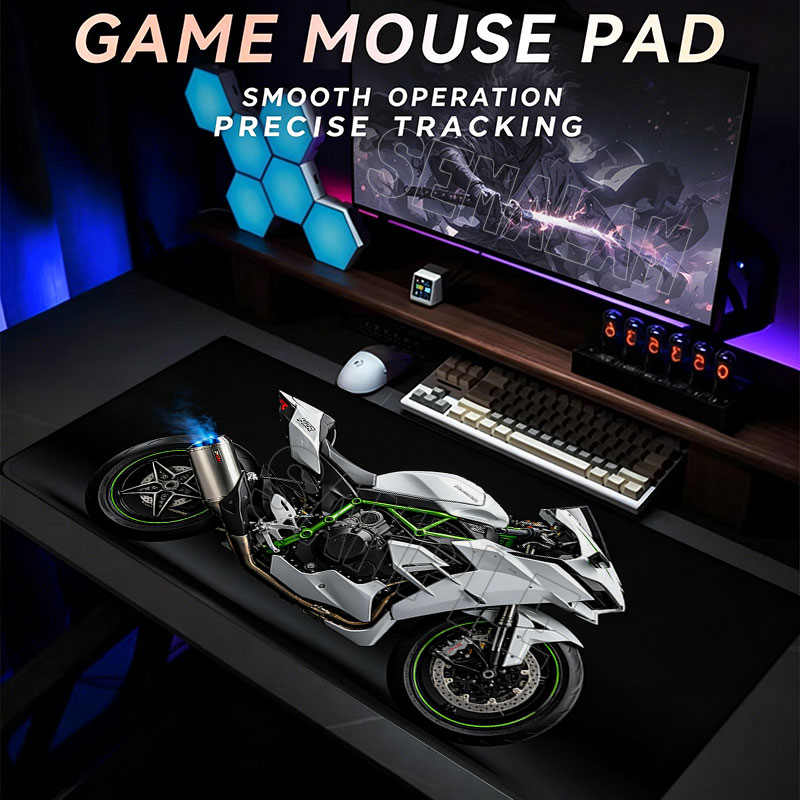 Laptop Accessories Design - Motorfietsontwerp Grote gaming-muismat Antislip bureaumat Duurzame