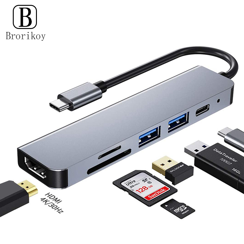 Usb C Docking Hub - 6-in-1 PD Type C dockingstation MST