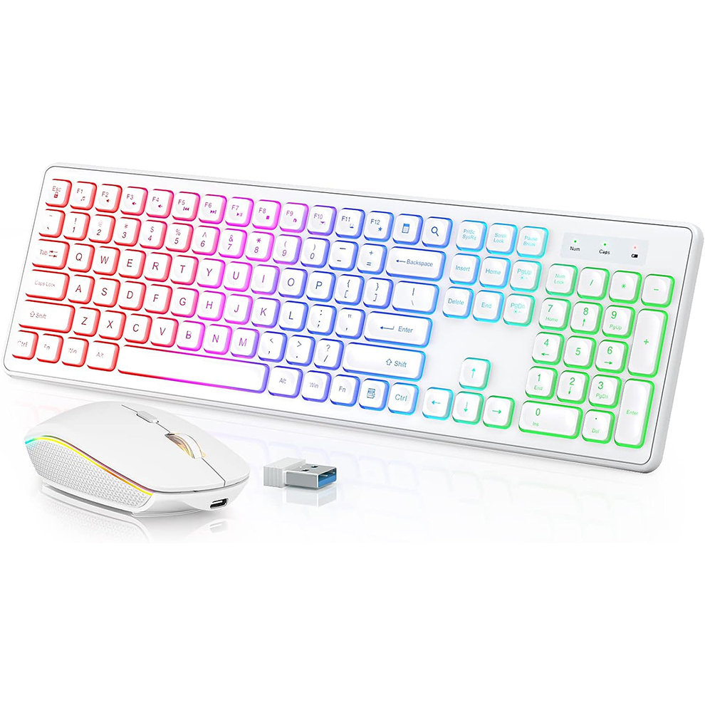 Laptop Accessories Combo - Draadloos toetsenbord en muis met achtergrondverlichting,
