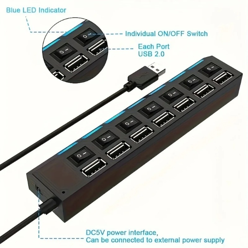 USB 2.0 Hub 4/7 Poort Splitter - Laptop Accessories Macbook recensie en prijs