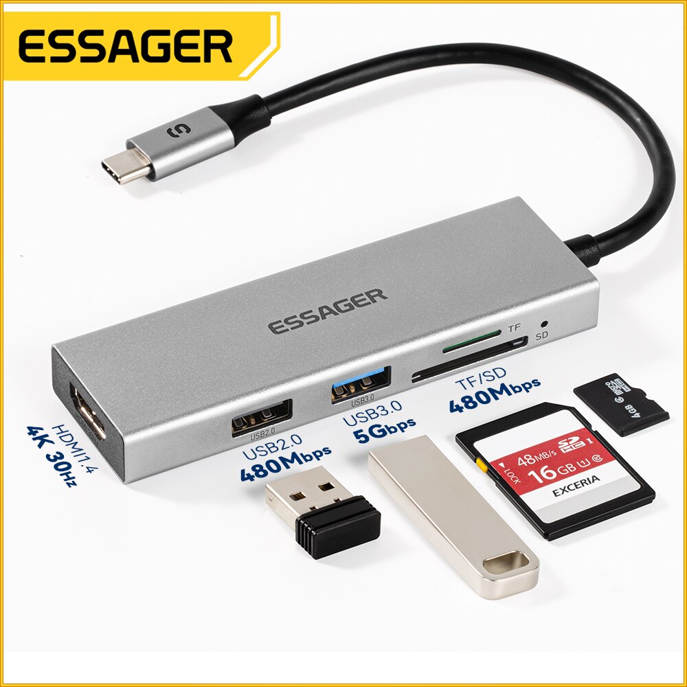 Essager 5-in-1 USB C HUB HDMI- - Usb C Docking Hub recensie en prijs
