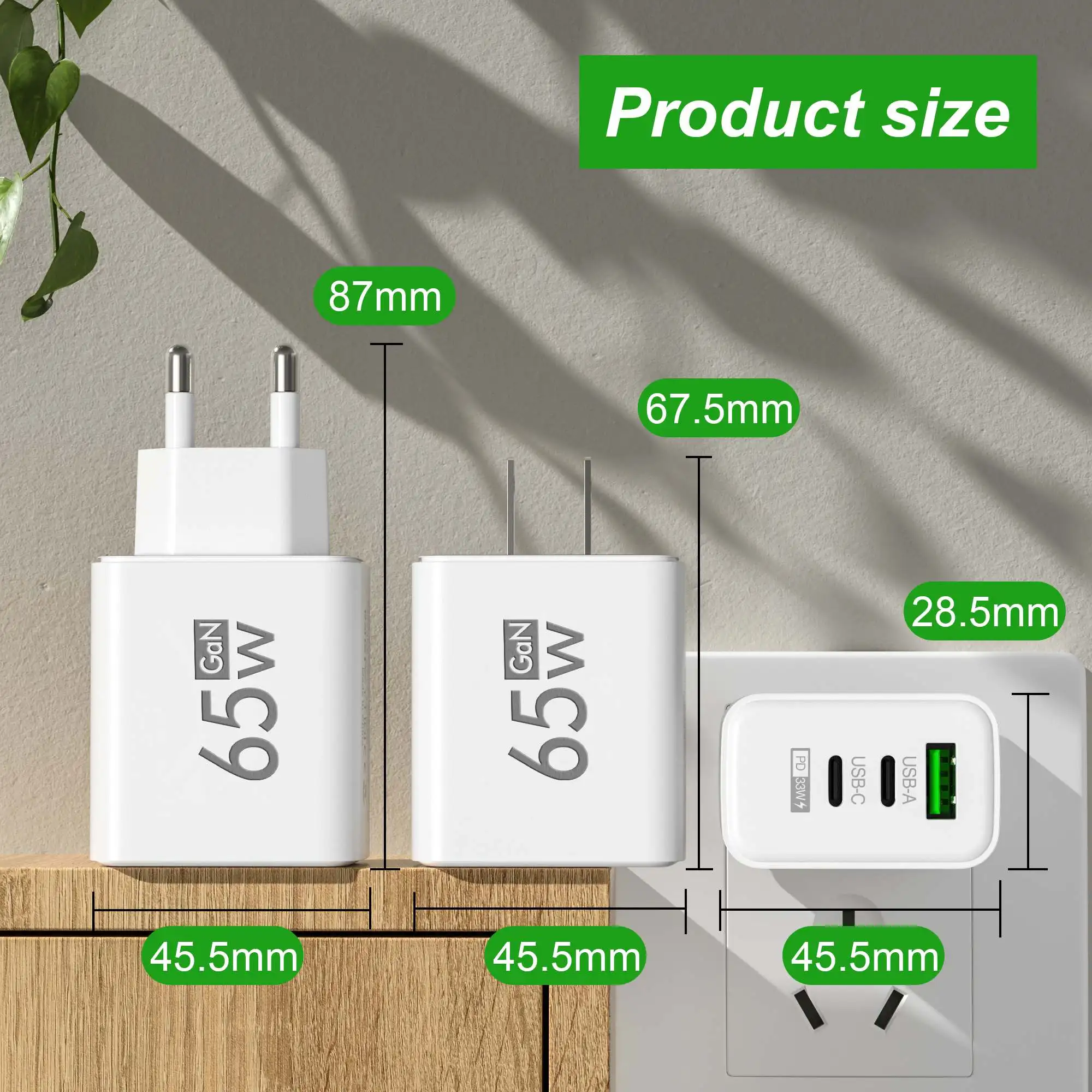 Opvouwbare 65W GaN 3-poorts US - Laptop Accessories Macbook recensie en prijs